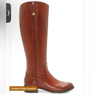 💼Gently Worn I.N.C Cognac Brown Genuine Leather Knee-High Riding Boots 8WC